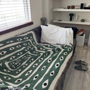 Manta Woven "Mystic Snake" em Algodão — Tapeçaria Jacquard para Sofá, Cama ou Parede